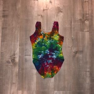 Rainbow rye dye leotard
